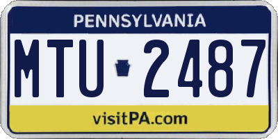 PA license plate MTU2487