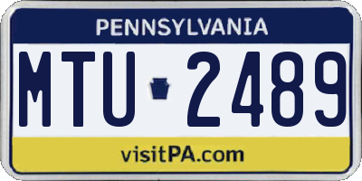 PA license plate MTU2489