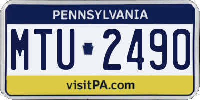 PA license plate MTU2490