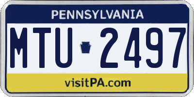PA license plate MTU2497