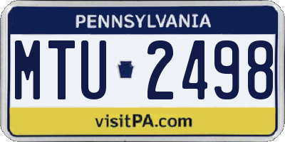 PA license plate MTU2498