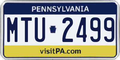 PA license plate MTU2499