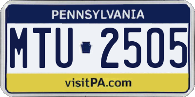 PA license plate MTU2505