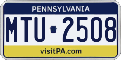 PA license plate MTU2508