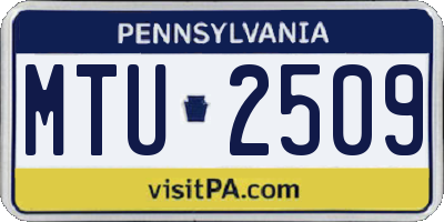 PA license plate MTU2509
