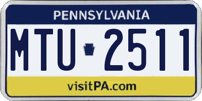 PA license plate MTU2511
