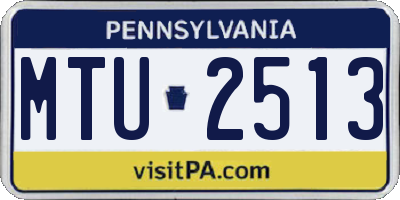 PA license plate MTU2513