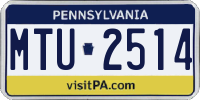 PA license plate MTU2514