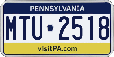 PA license plate MTU2518