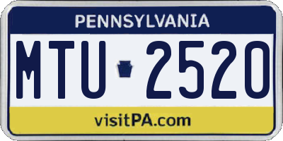 PA license plate MTU2520