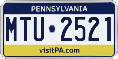 PA license plate MTU2521