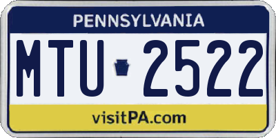 PA license plate MTU2522