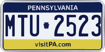 PA license plate MTU2523