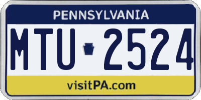 PA license plate MTU2524