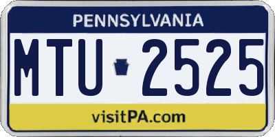 PA license plate MTU2525