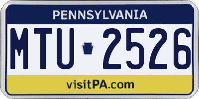 PA license plate MTU2526