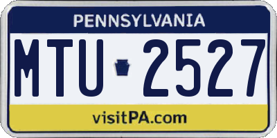 PA license plate MTU2527