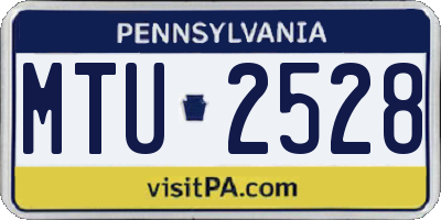 PA license plate MTU2528