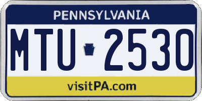 PA license plate MTU2530