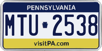 PA license plate MTU2538