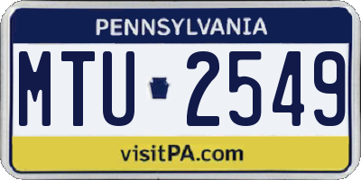 PA license plate MTU2549