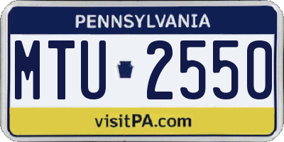 PA license plate MTU2550