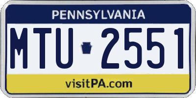 PA license plate MTU2551