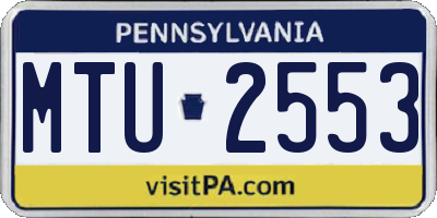 PA license plate MTU2553