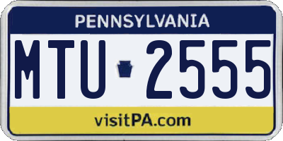 PA license plate MTU2555
