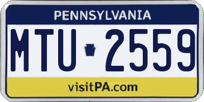 PA license plate MTU2559