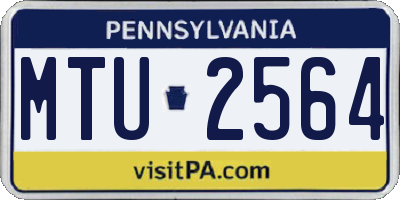 PA license plate MTU2564