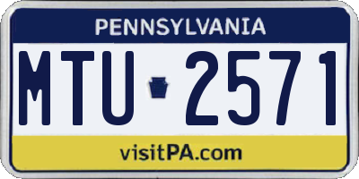 PA license plate MTU2571