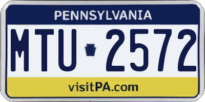 PA license plate MTU2572
