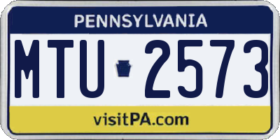 PA license plate MTU2573