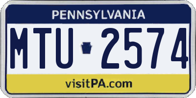 PA license plate MTU2574