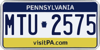 PA license plate MTU2575