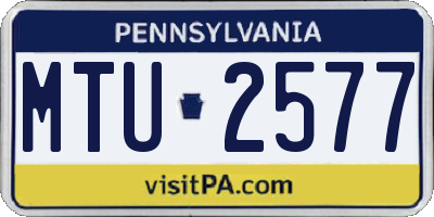 PA license plate MTU2577