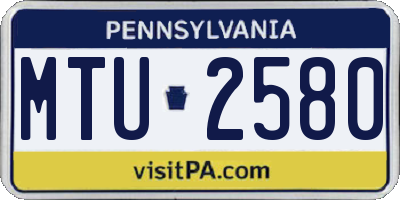 PA license plate MTU2580