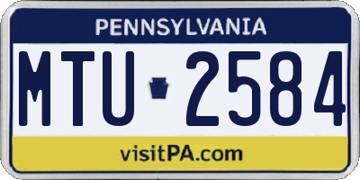 PA license plate MTU2584
