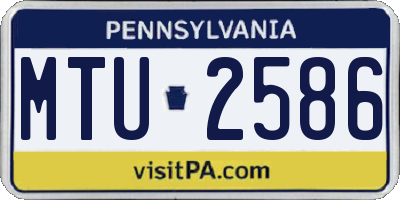 PA license plate MTU2586