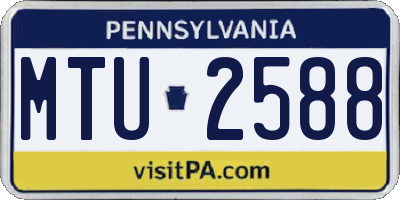 PA license plate MTU2588