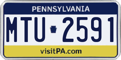 PA license plate MTU2591