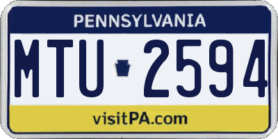 PA license plate MTU2594