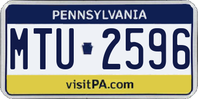 PA license plate MTU2596