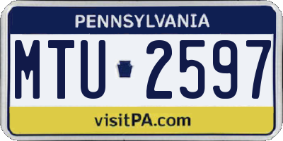 PA license plate MTU2597
