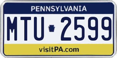 PA license plate MTU2599