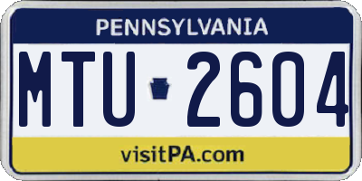 PA license plate MTU2604