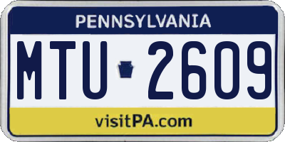PA license plate MTU2609