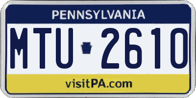PA license plate MTU2610