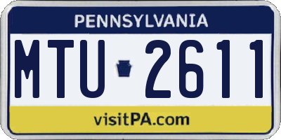 PA license plate MTU2611
